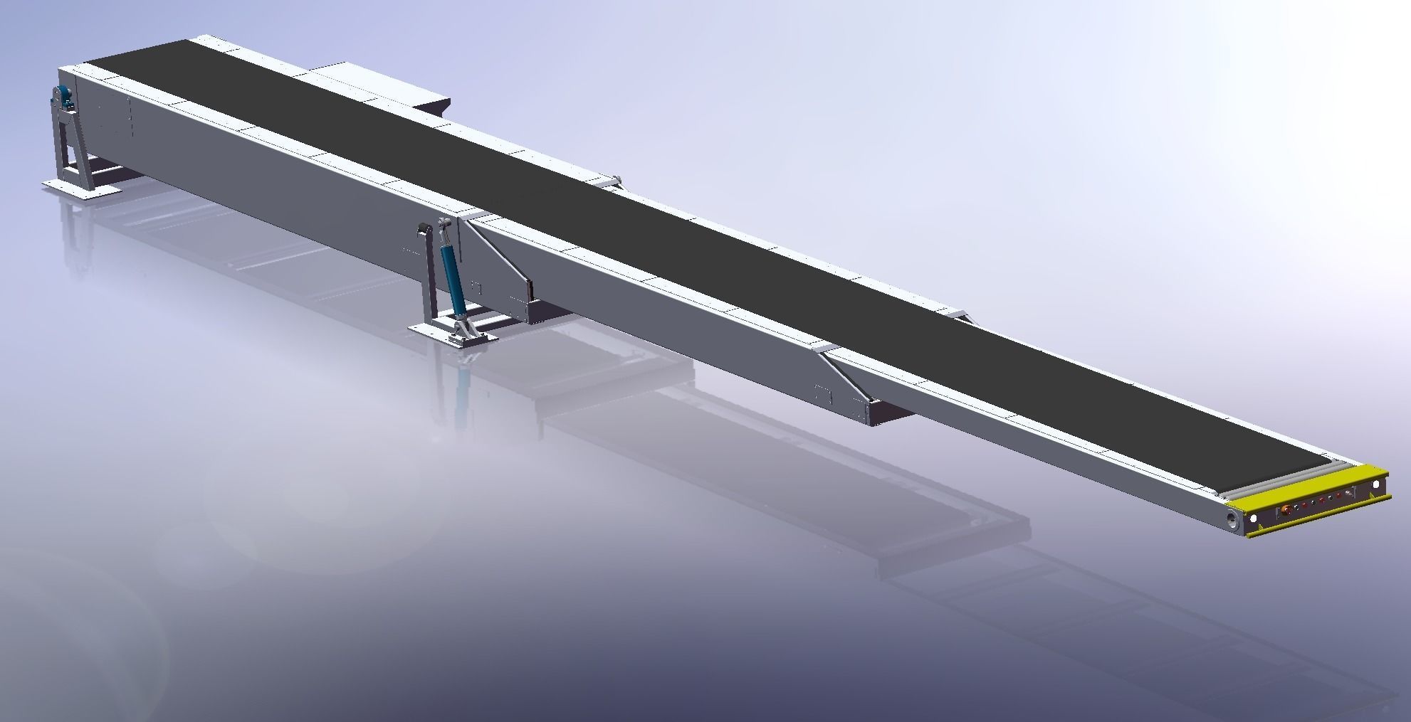 Three section telescopic belt loading conveyor 3D design 3D model_3