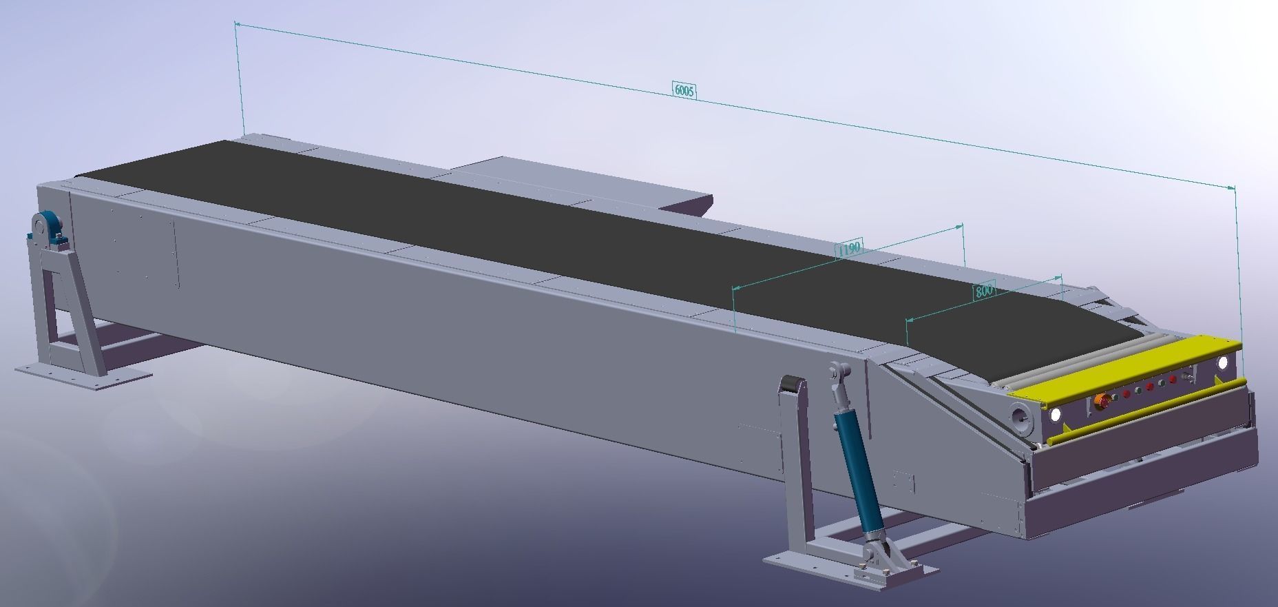 Three section telescopic belt loading conveyor 3D design 3D model_5