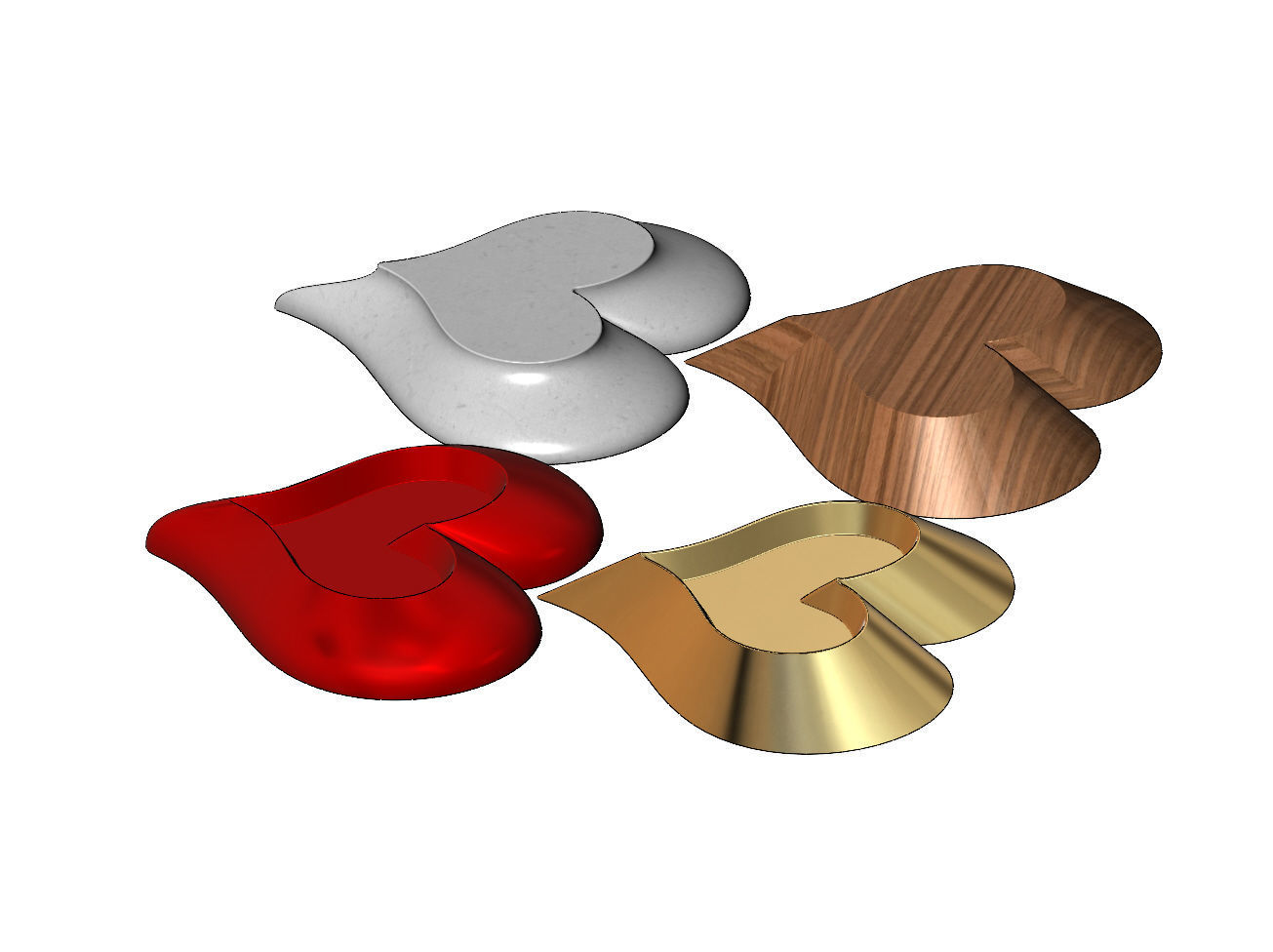 4 Heart shaped ornaments 3D print model_8