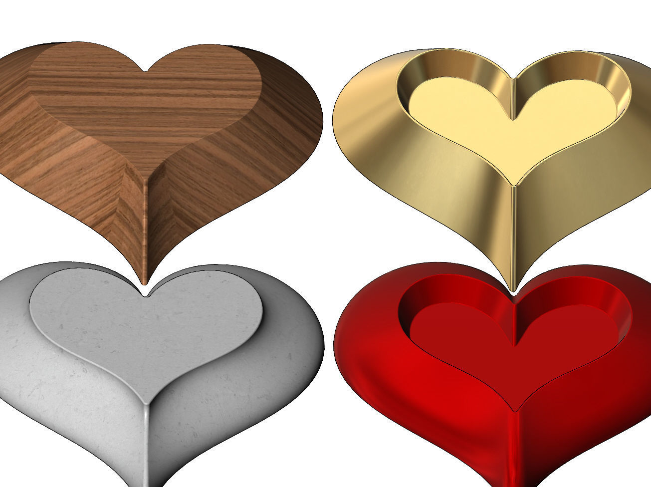 4 Heart shaped ornaments 3D print model_9