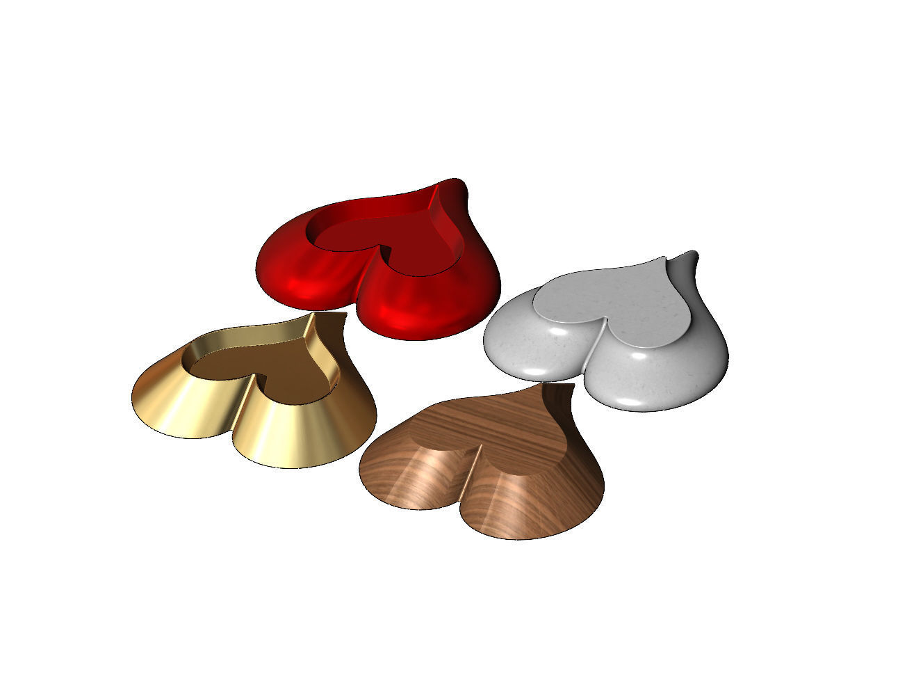 4 Heart shaped ornaments 3D print model_7