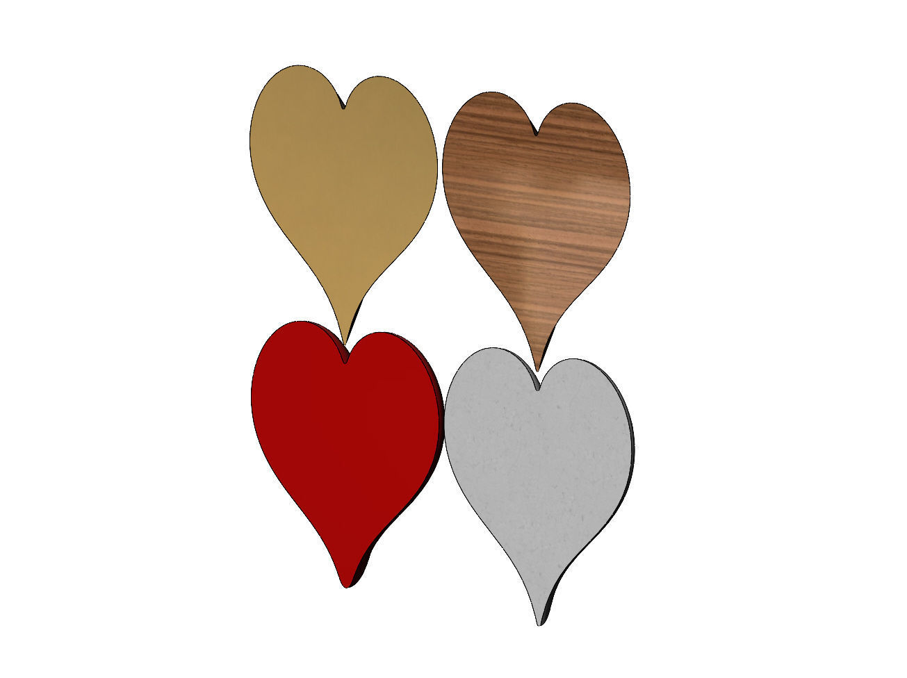 4 Heart shaped ornaments 3D print model_4