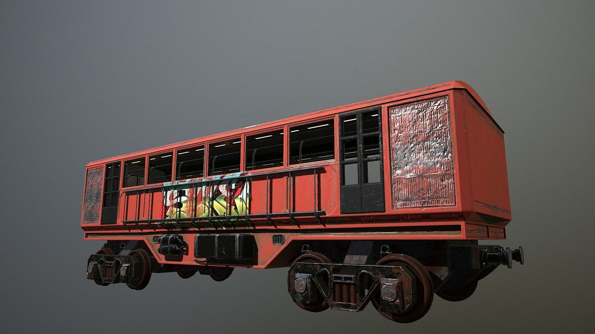 Lowpoly Train With 2 Texture Low-poly 3D model_4