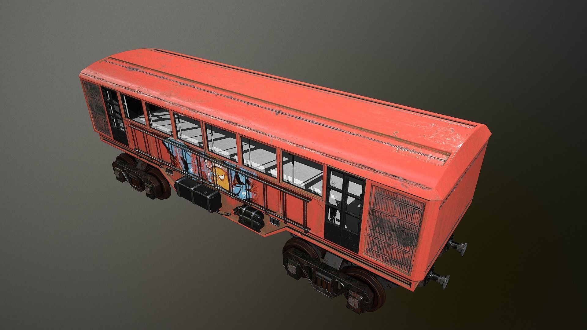 Lowpoly Train With 2 Texture Low-poly 3D model_6
