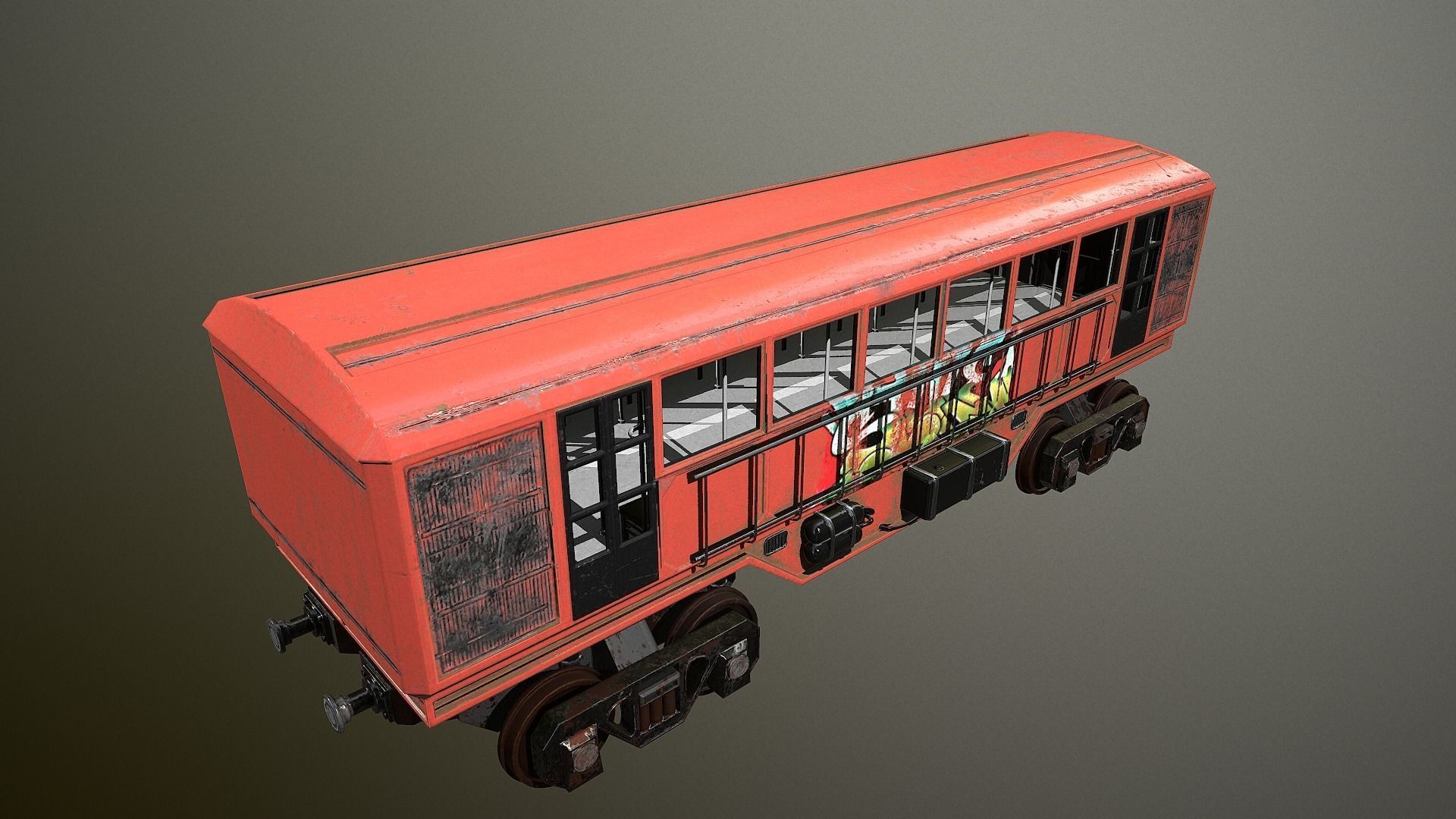 Lowpoly Train With 2 Texture Low-poly 3D model_5