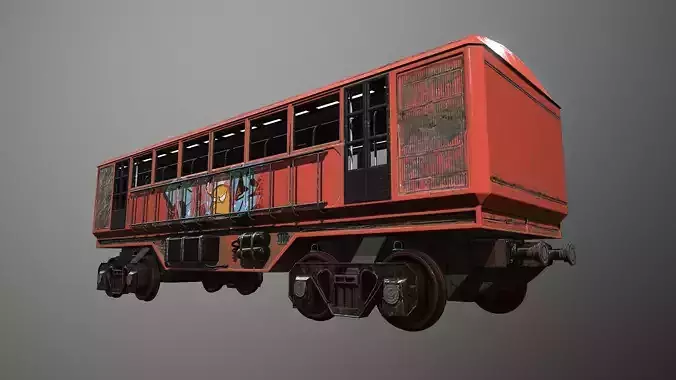 Lowpoly Train With 2 Texture