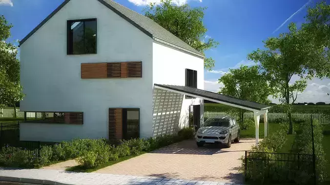 House 1 - Modern City Villa Low-poly 3D model