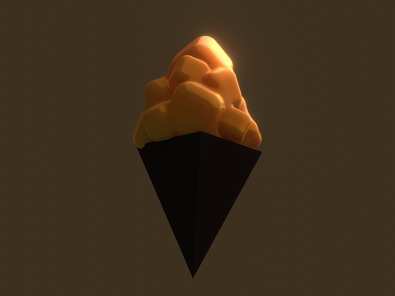 Low-poly Mango Icecream 3D model_3