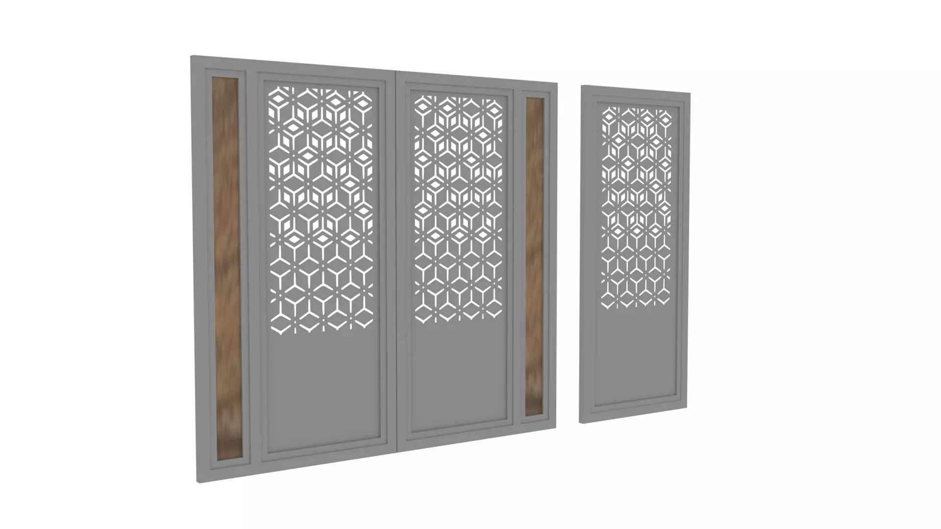Gate with pattern 3D model_0