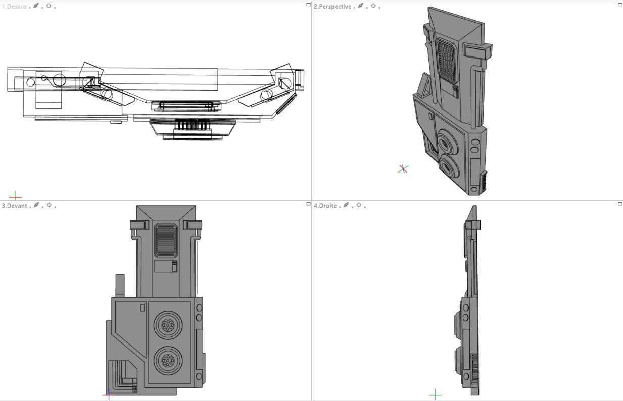 Scifi dressing kitbash set Low-poly 3D model_22