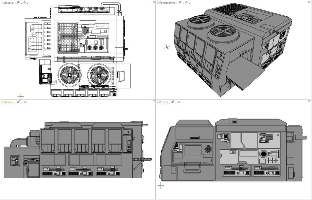 Scifi dressing kitbash set Low-poly 3D model_16