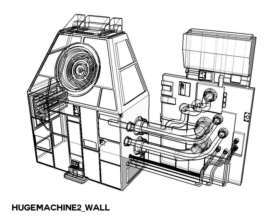 Scifi dressing kitbash set Low-poly 3D model_33