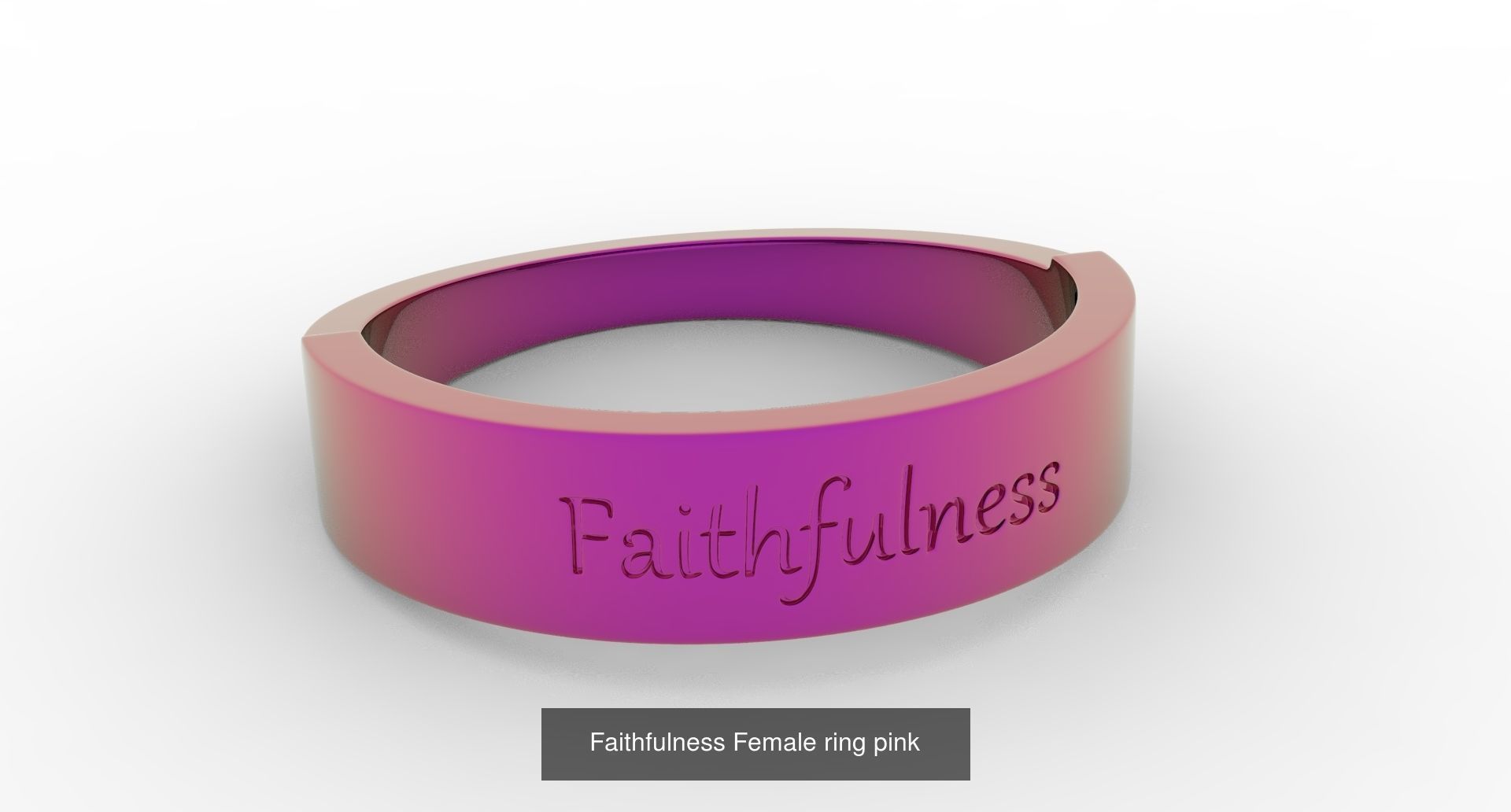 Colorful Female Finger Rings with Fruit of Holy Spirit 3D Model Collection_6