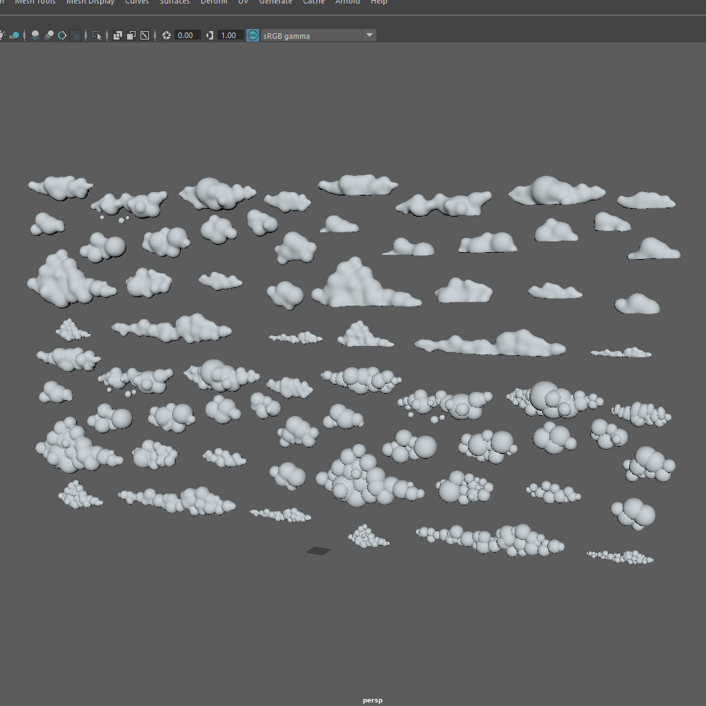 Clouds Cartoon 02 3D model_9