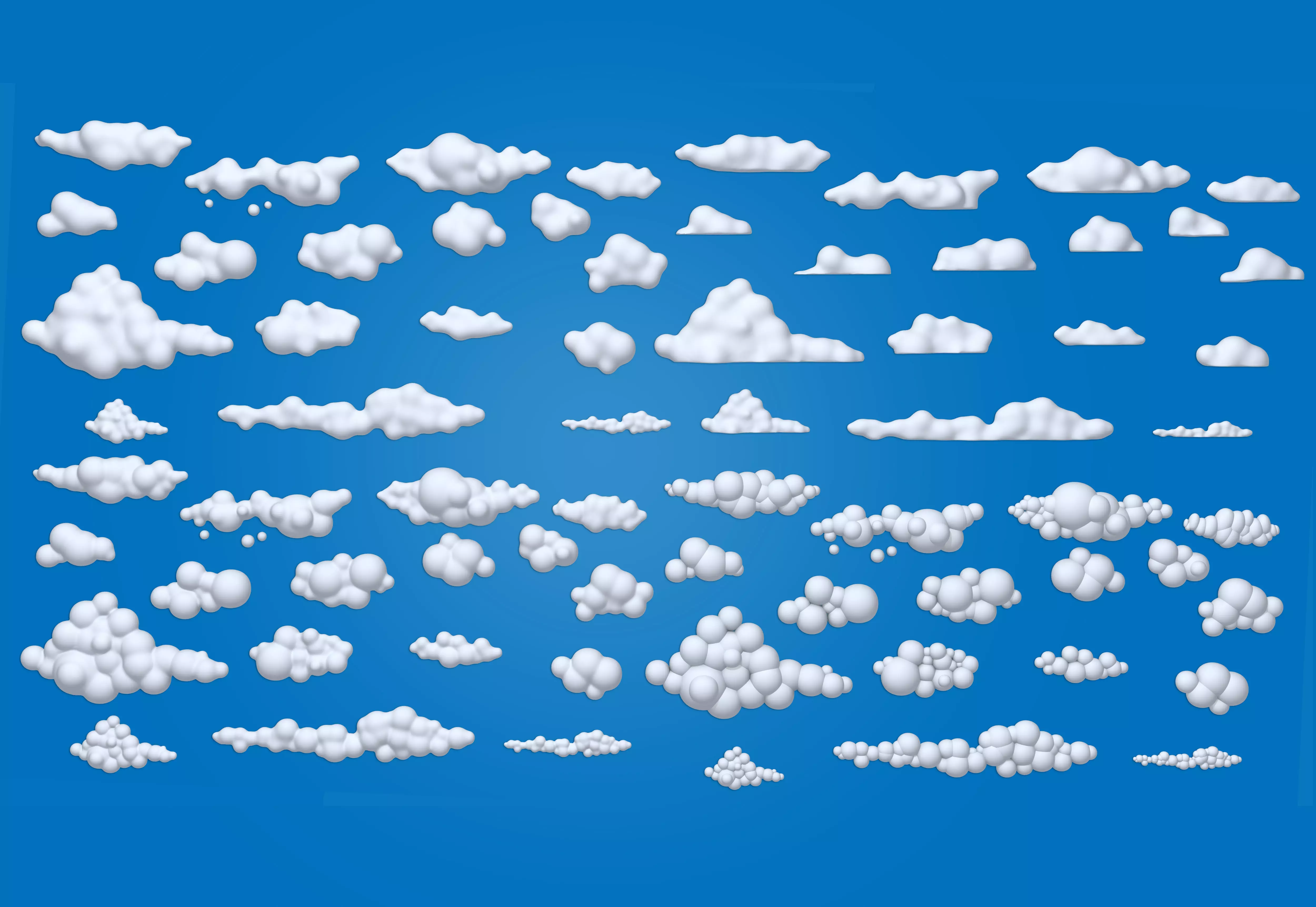Clouds Cartoon 02 3D model_0