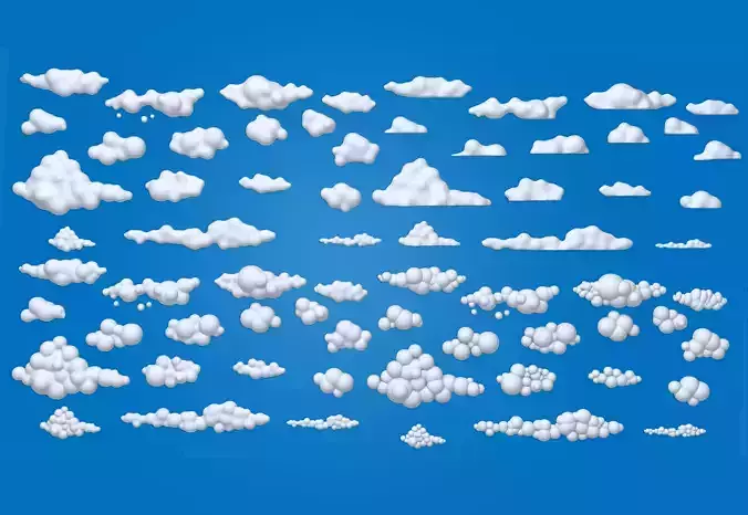 Clouds Cartoon 02 3D model