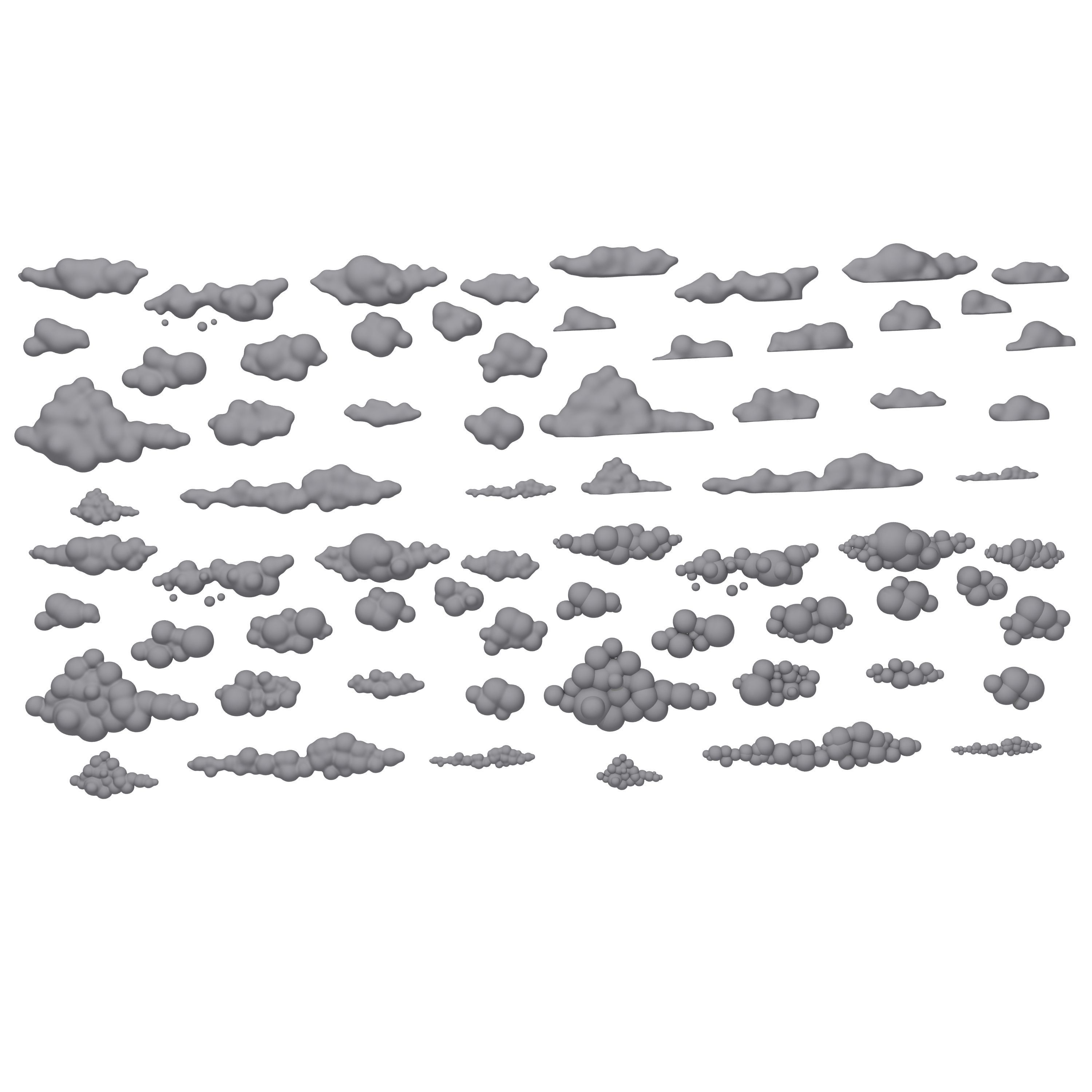 Clouds Cartoon 02 3D model_5