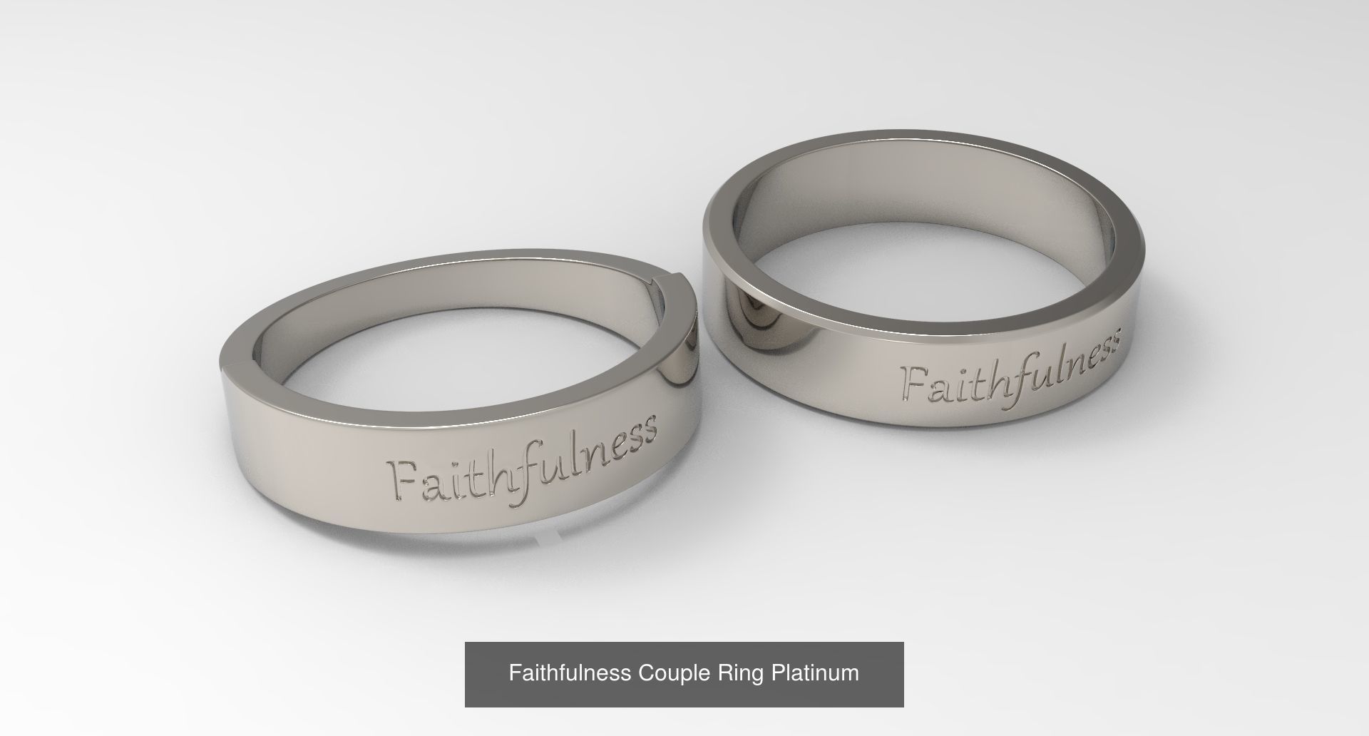 Female Finger Rings with Fruit of Holy Spirit Platinum 3D Model Collection_7