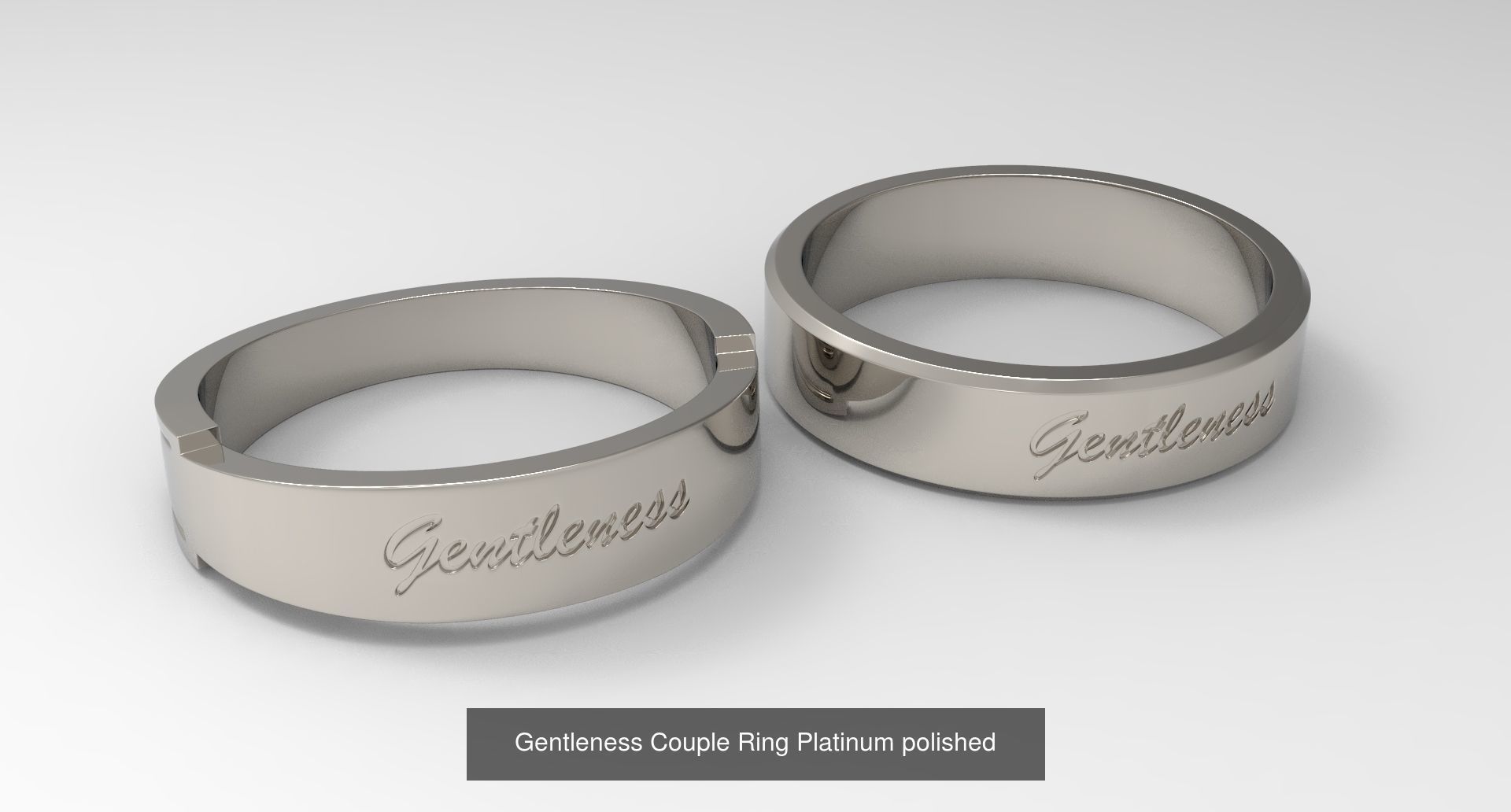 Female Finger Rings with Fruit of Holy Spirit Platinum 3D Model Collection_8