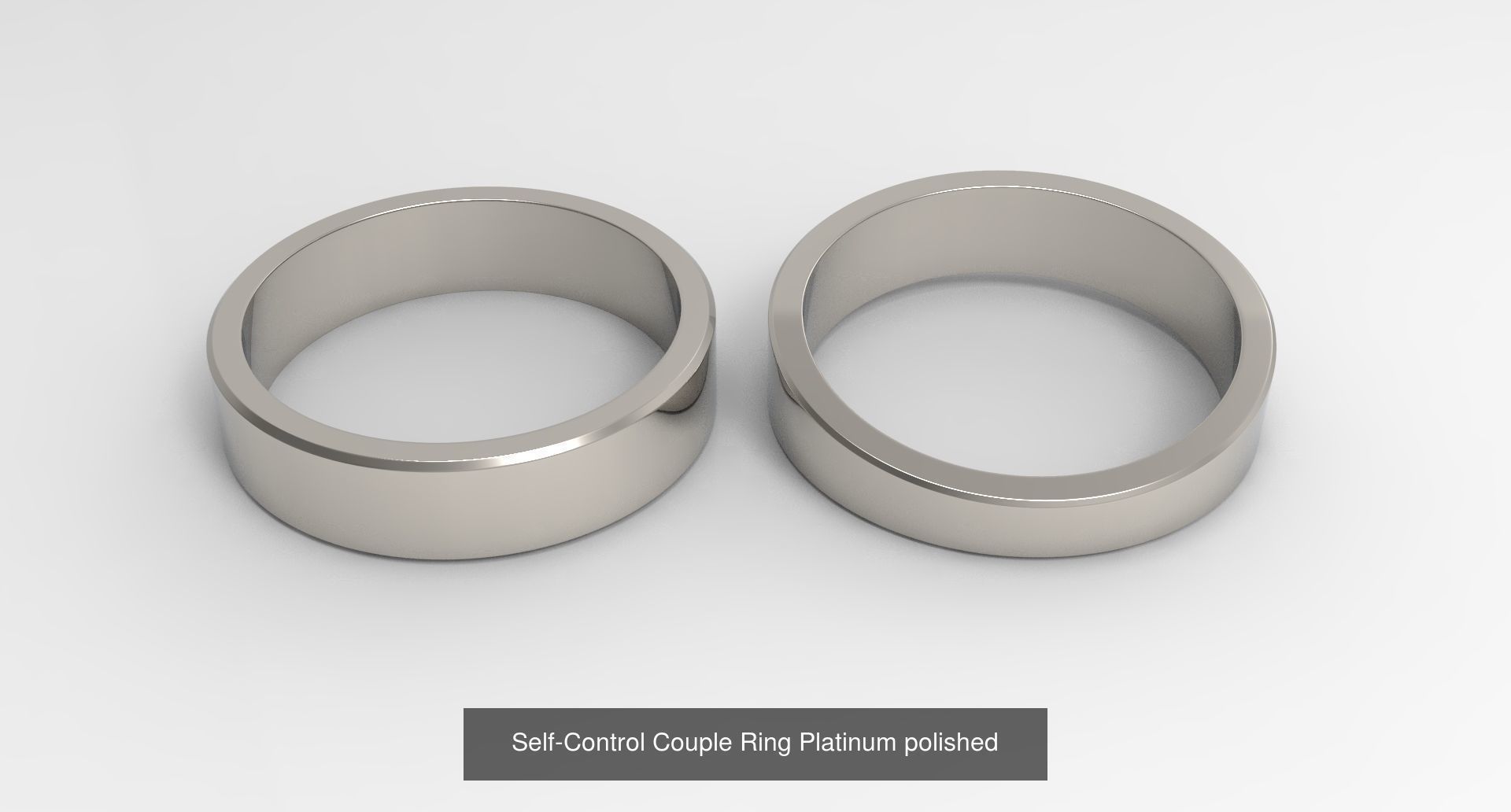 Female Finger Rings with Fruit of Holy Spirit Platinum 3D Model Collection_9