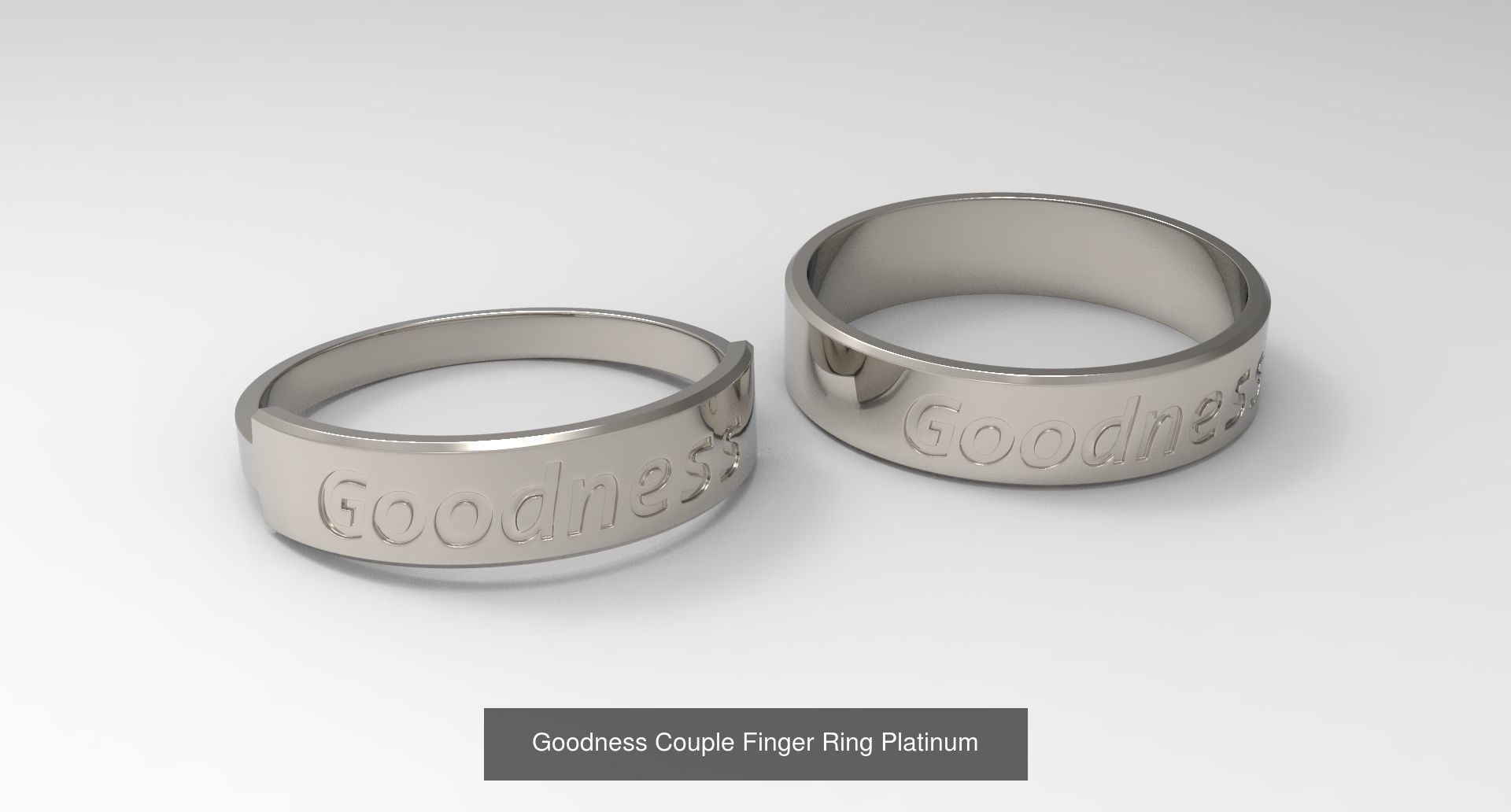 Female Finger Rings with Fruit of Holy Spirit Platinum 3D Model Collection_6