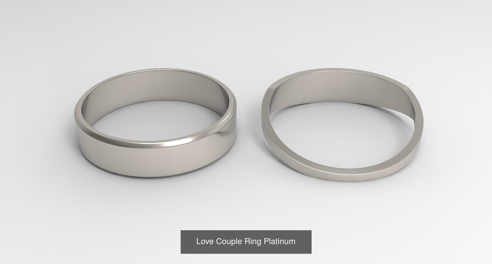Female Finger Rings with Fruit of Holy Spirit Platinum 3D Model Collection_1