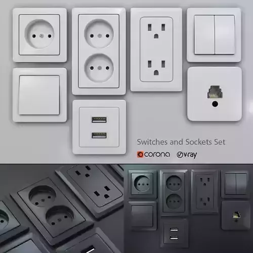 Switches and Sockets Set 3D model