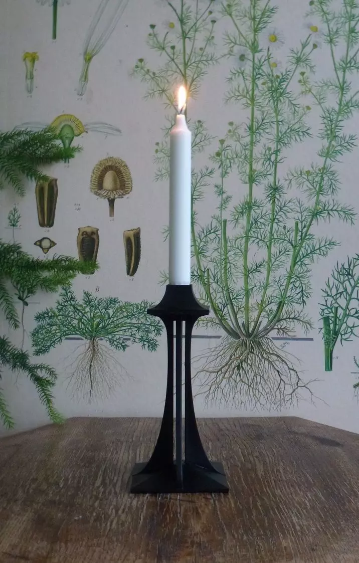 Art deco candle and tealight holder 3D print model_0