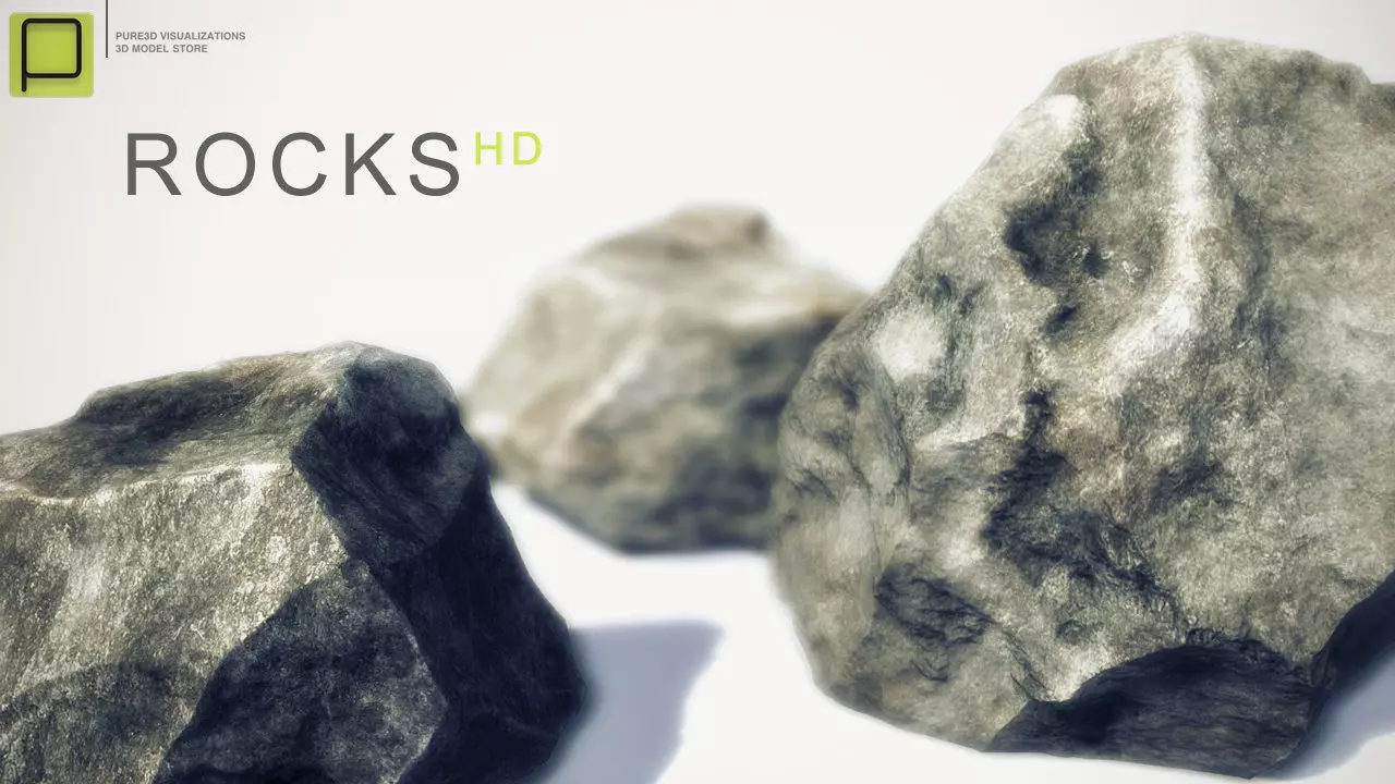 35 Rock Models for Games   Low-poly 3D model_0