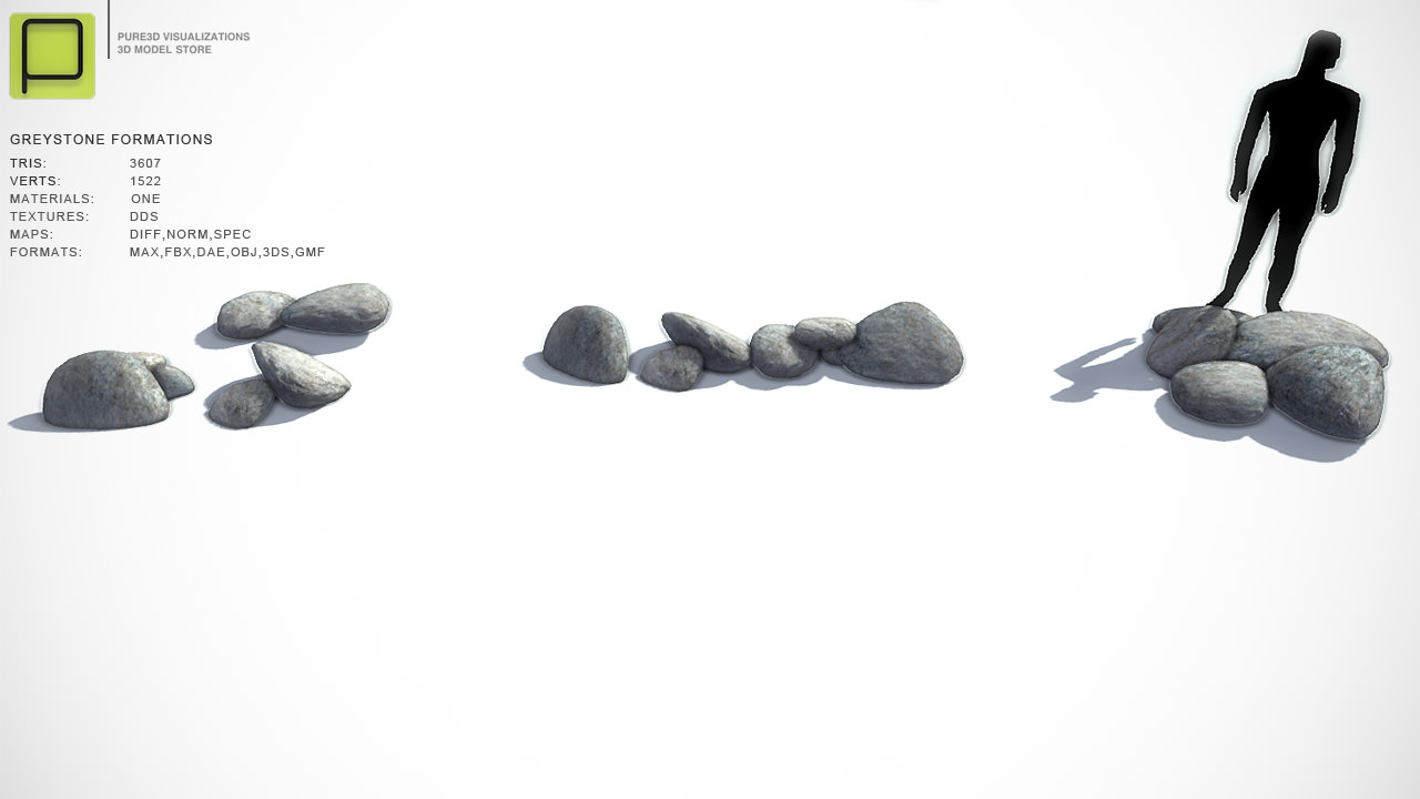 35 Rock Models for Games   Low-poly 3D model_1