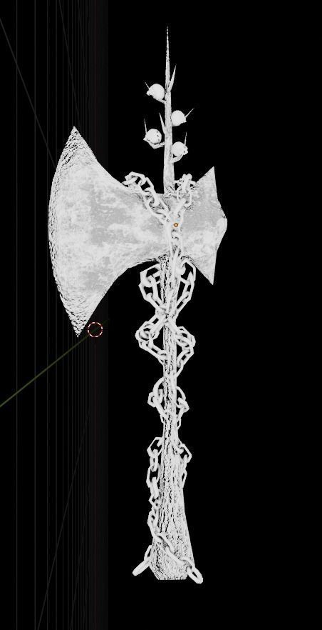 CREEPY AXE - HORROR WEAPON Low-poly 3D model_7