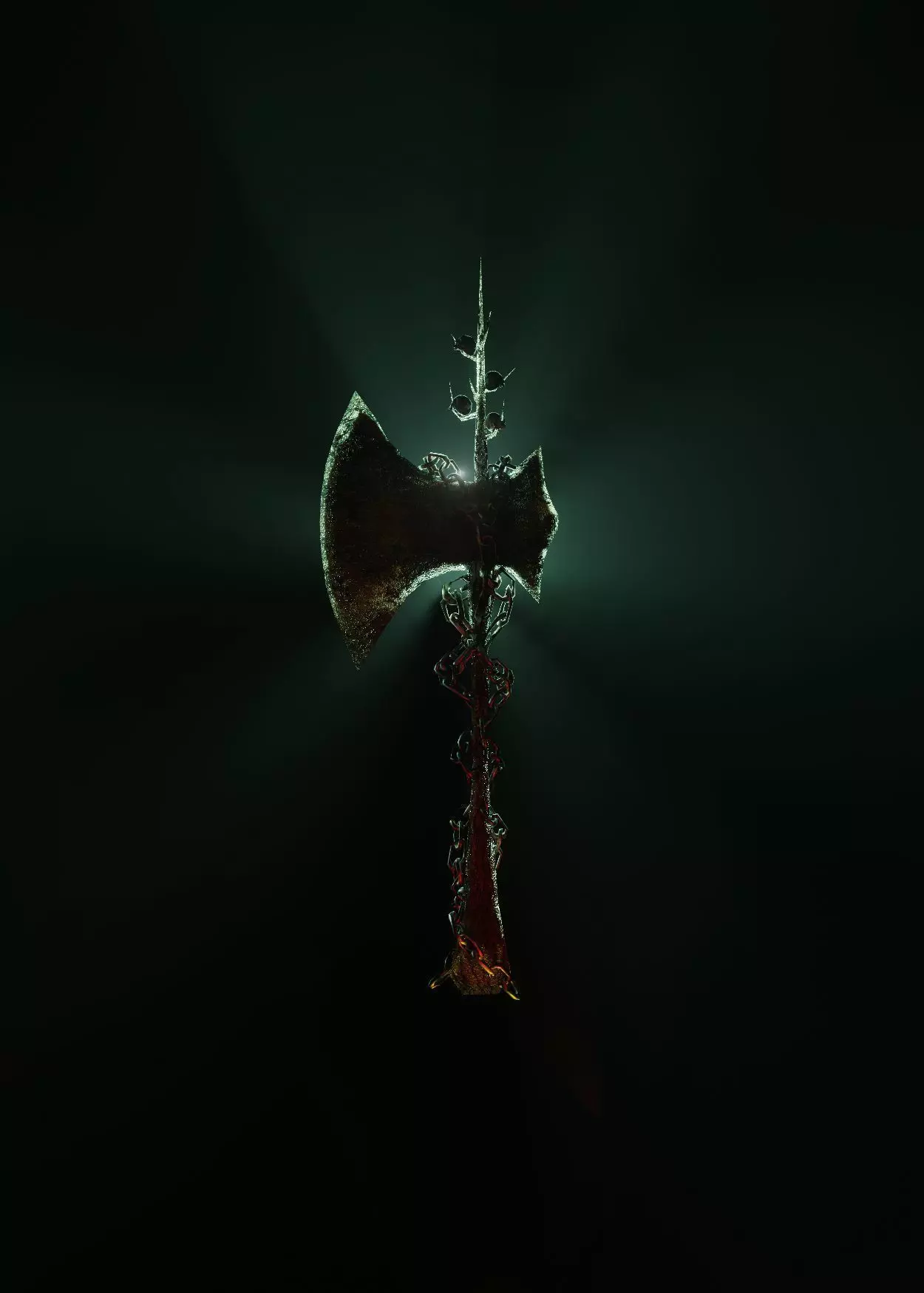 CREEPY AXE - HORROR WEAPON Low-poly 3D model_0