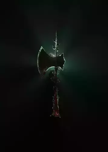 CREEPY AXE - HORROR WEAPON Low-poly 3D model