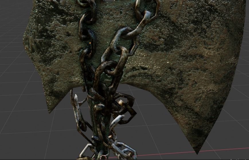 CREEPY AXE - HORROR WEAPON Low-poly 3D model_3