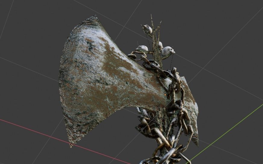 CREEPY AXE - HORROR WEAPON Low-poly 3D model_4