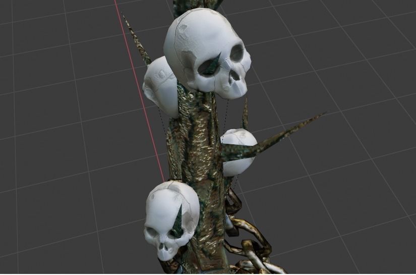 CREEPY AXE - HORROR WEAPON Low-poly 3D model_5