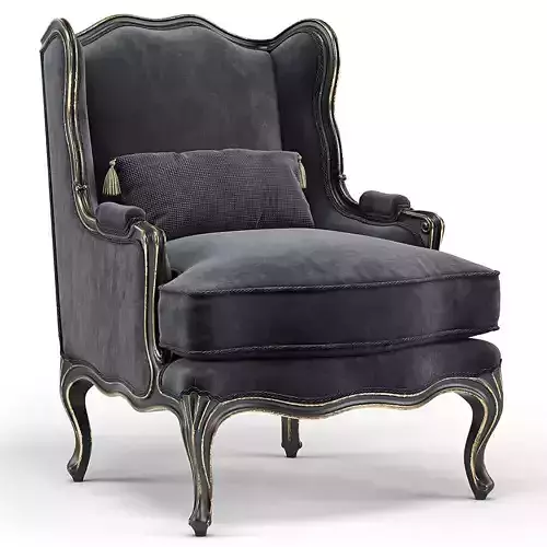 Louis XV Bergere Wing Armchair 3D model