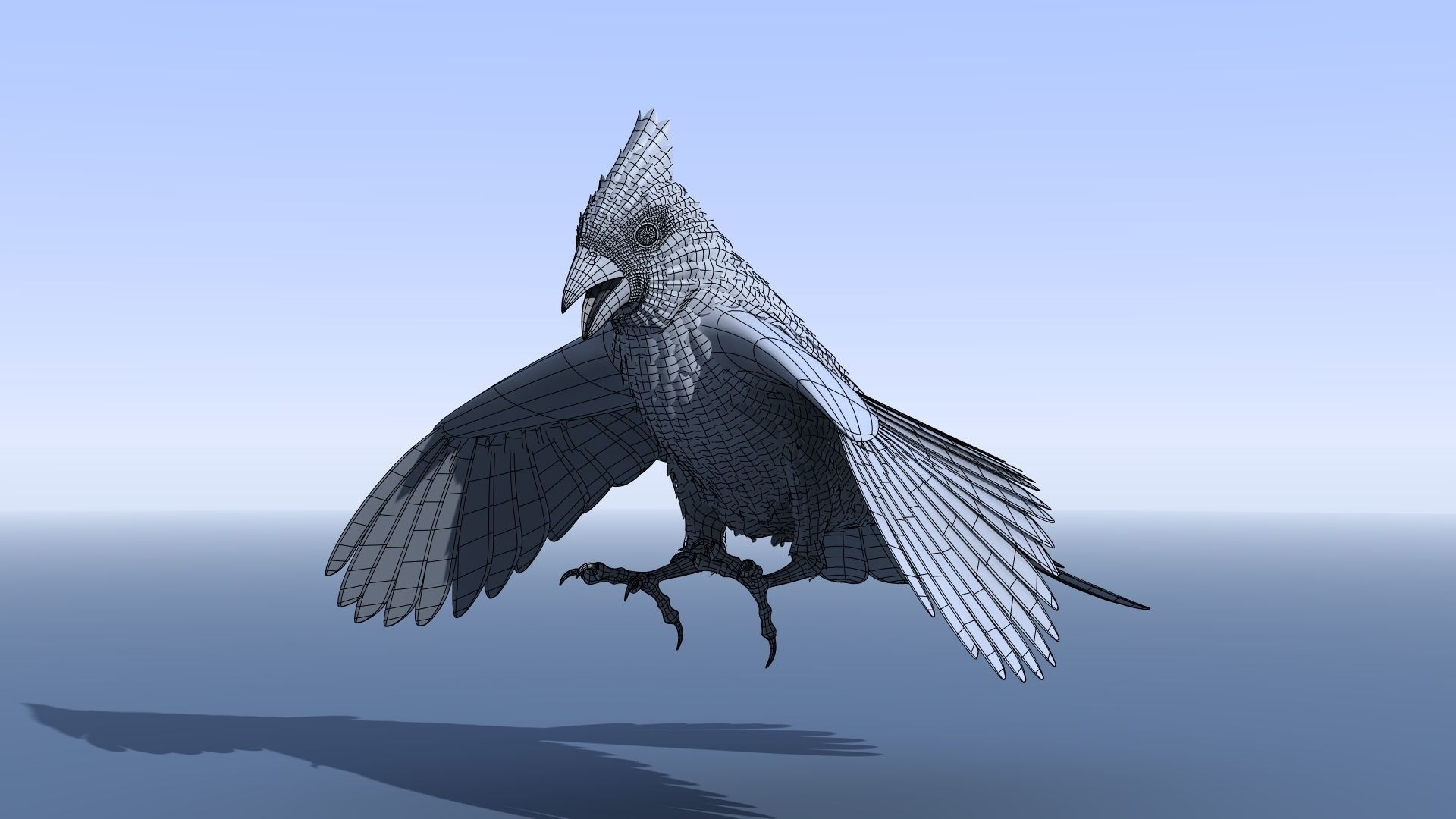 Northern Cardinal - rigged - animated Low-poly 3D model_8