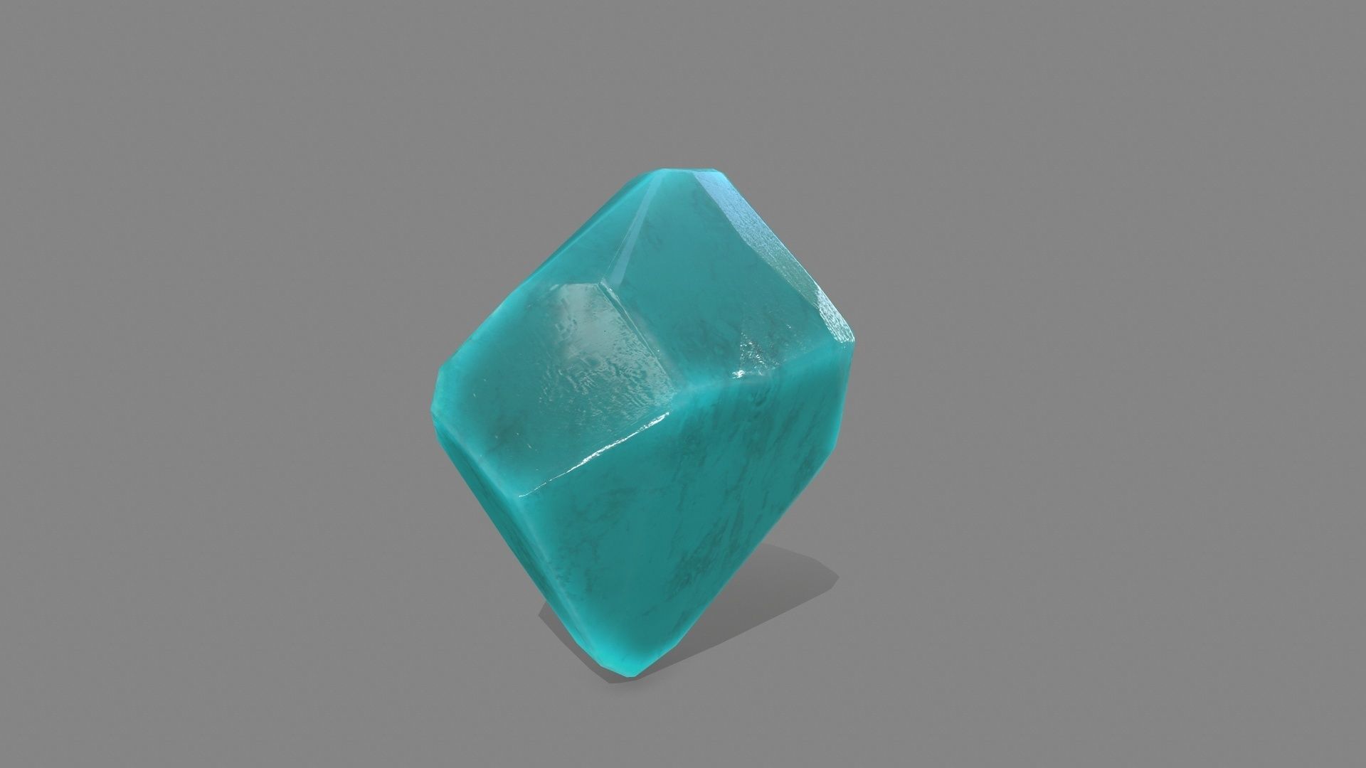 crystal set piece of turquoise stone Low-poly 3D model_12