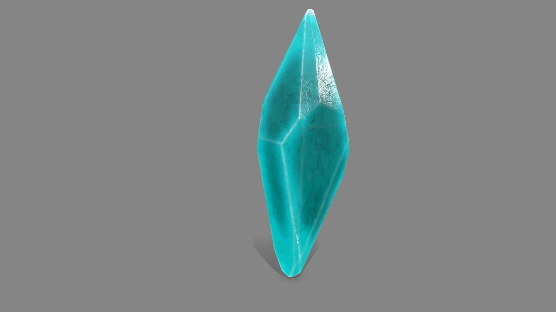 crystal set piece of turquoise stone Low-poly 3D model_6