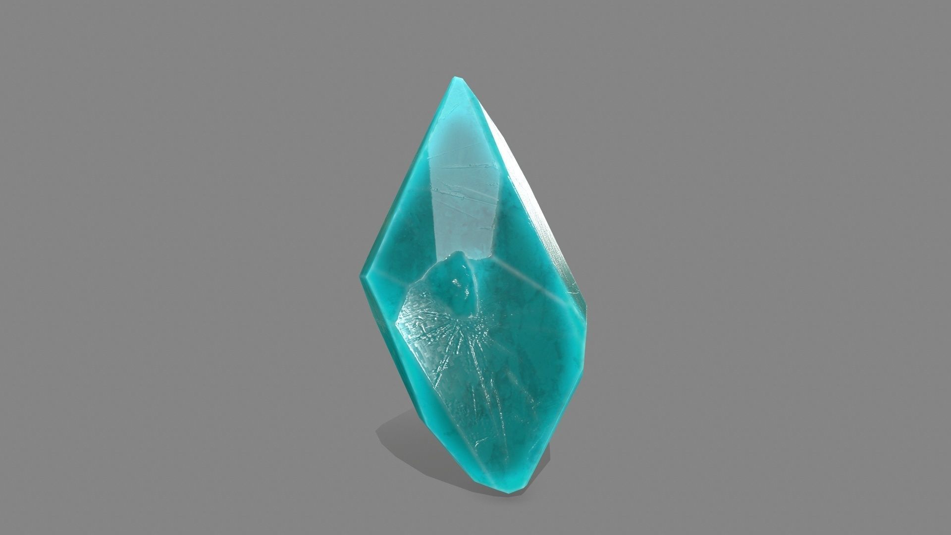 crystal set piece of turquoise stone Low-poly 3D model_1
