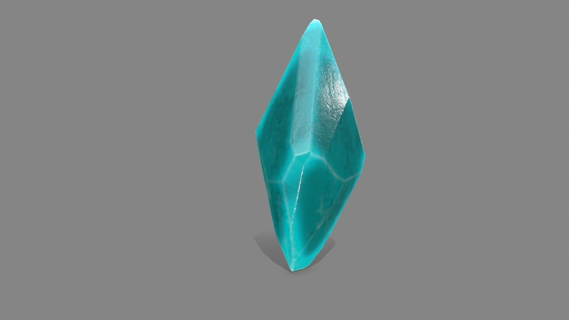 crystal set piece of turquoise stone Low-poly 3D model_4
