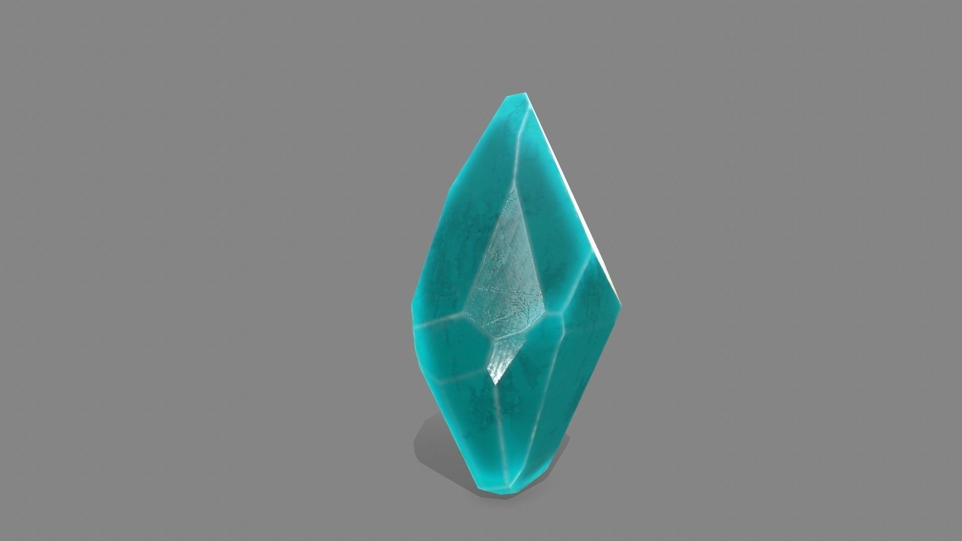 crystal set piece of turquoise stone Low-poly 3D model_2
