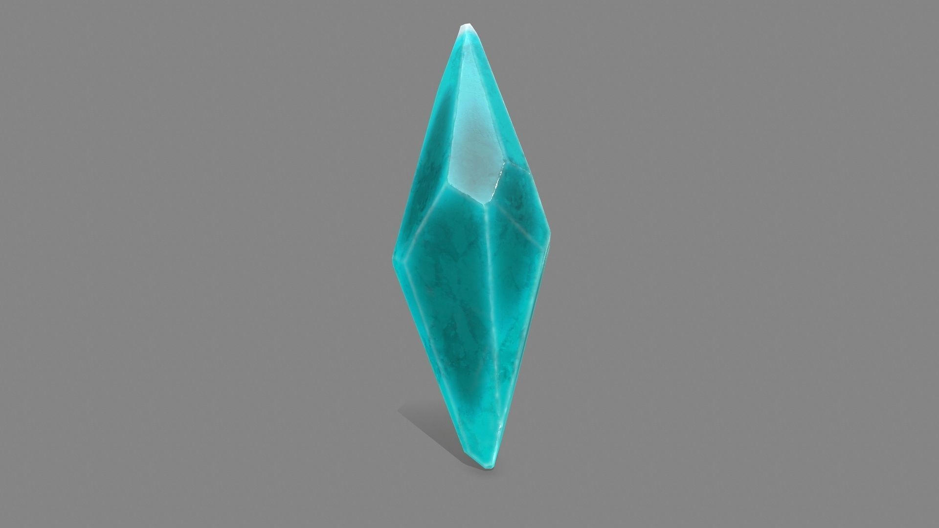 crystal set piece of turquoise stone Low-poly 3D model_7