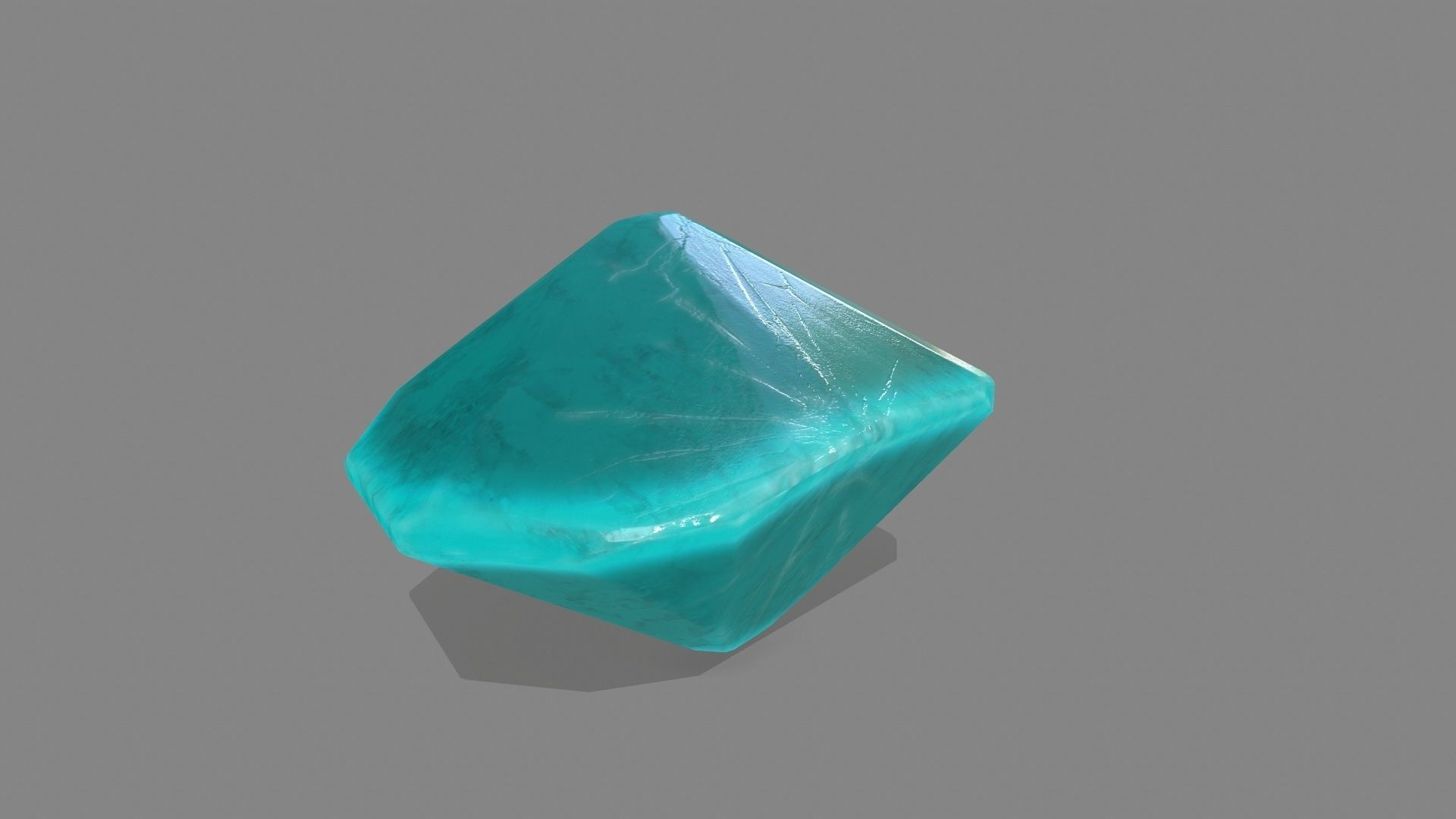 crystal set piece of turquoise stone Low-poly 3D model_10