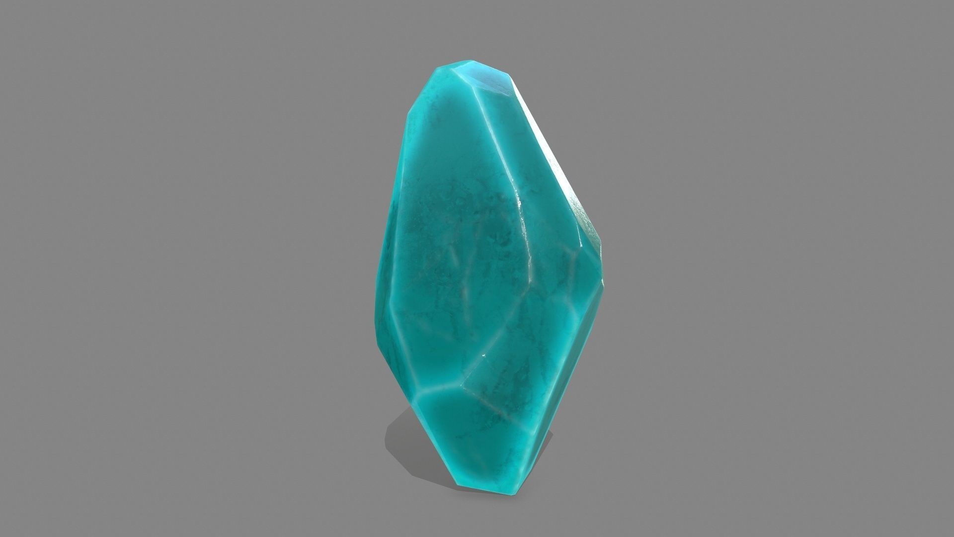 crystal set piece of turquoise stone Low-poly 3D model_8