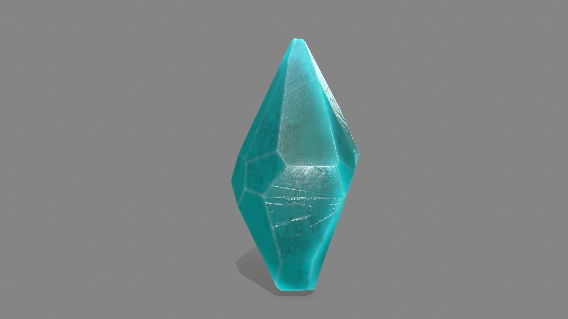 crystal set piece of turquoise stone Low-poly 3D model_3