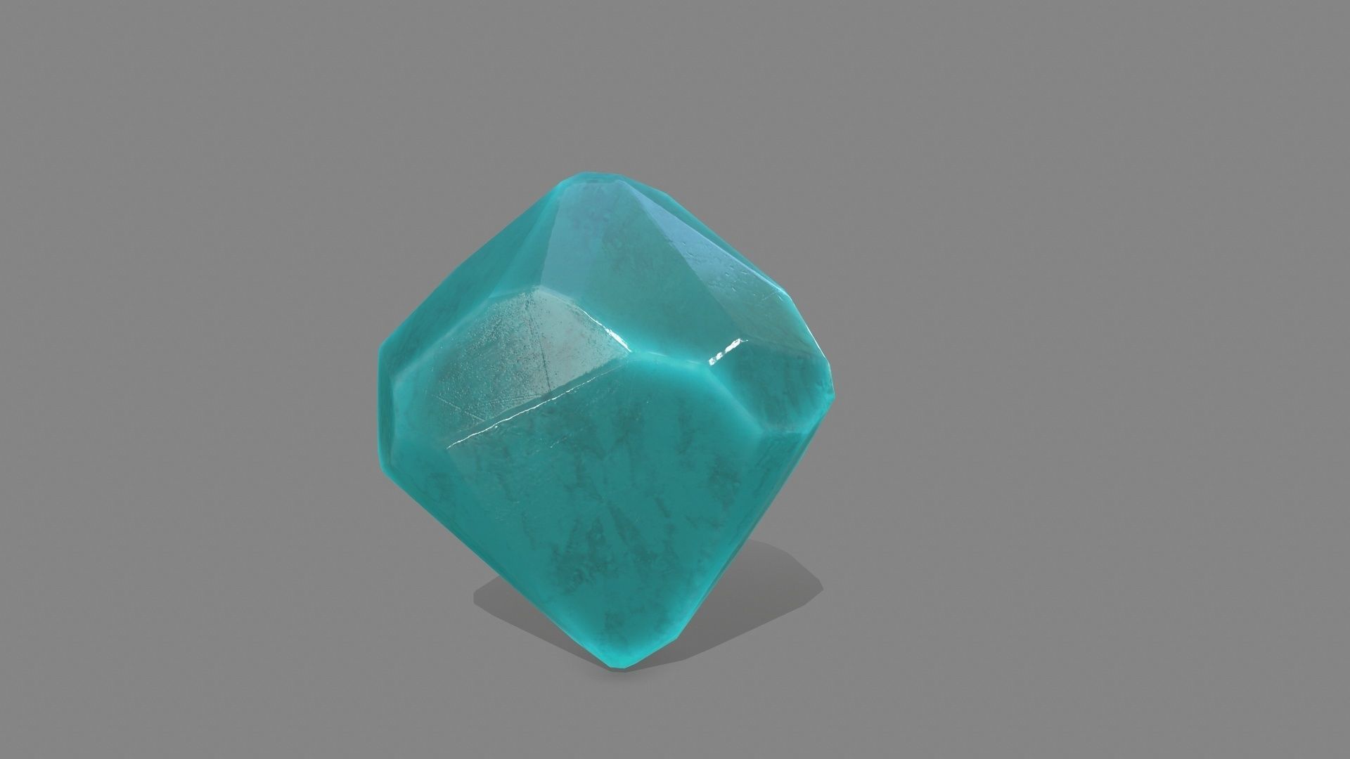 crystal set piece of turquoise stone Low-poly 3D model_14