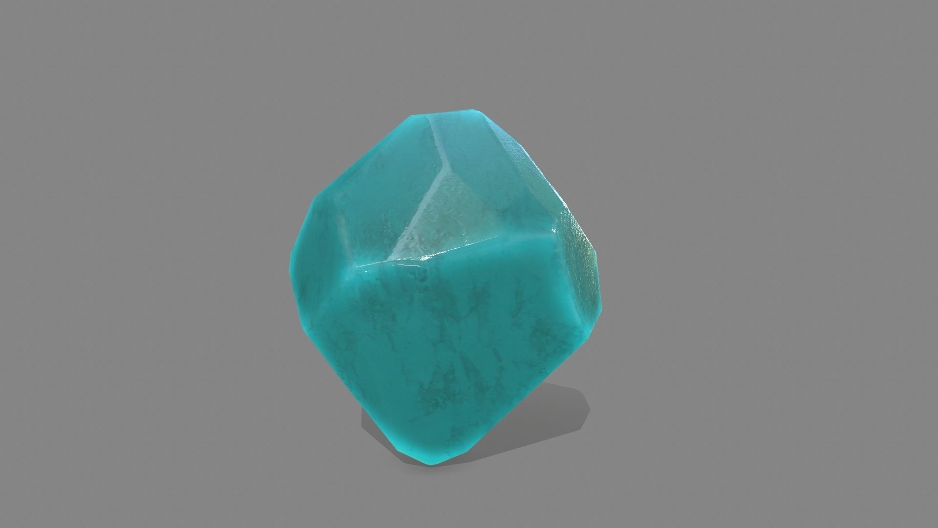 crystal set piece of turquoise stone Low-poly 3D model_11