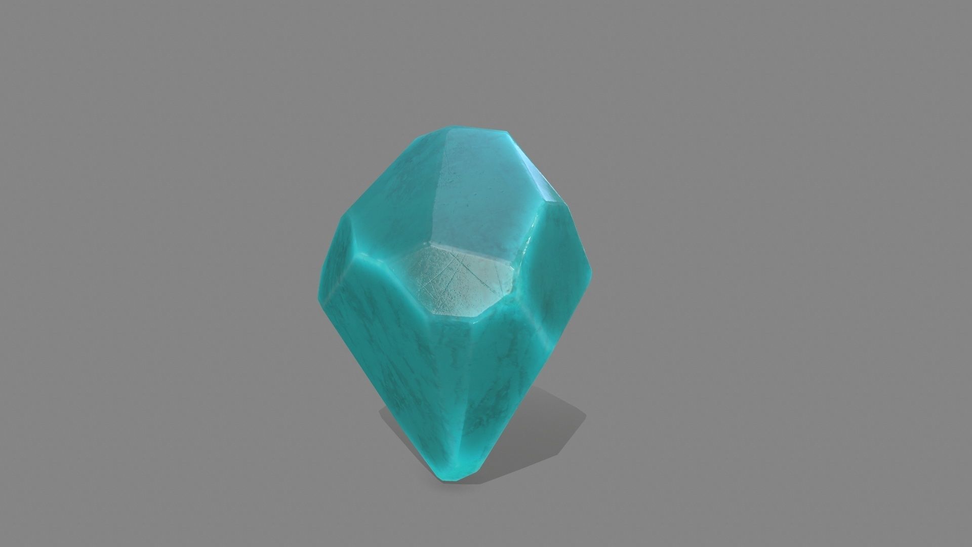 crystal set piece of turquoise stone Low-poly 3D model_13